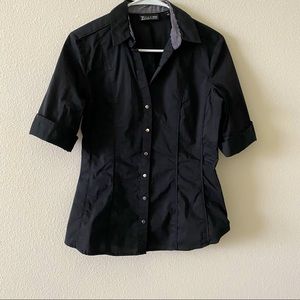 New York and Co buttoned down black top